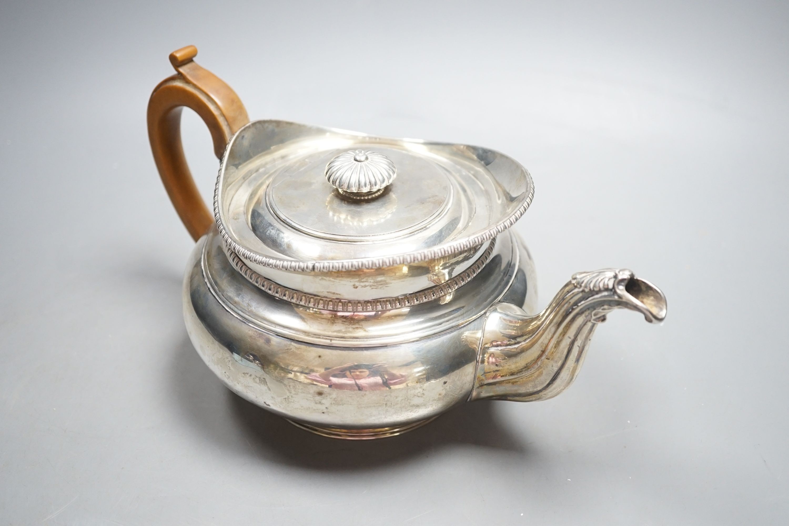 A George III silver circular teapot, by Benjamin & James Smith, London, 1810, gross 24.5oz.
